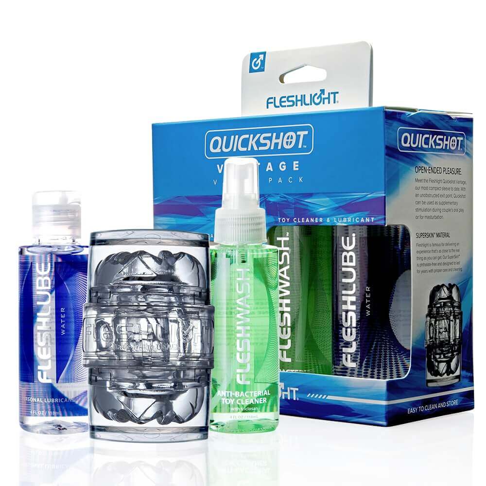 Fleshlight Quickshot Vantage Combo Pack – masturbátor + lubrikant + čistič